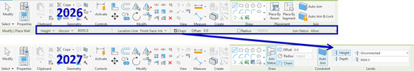 Revit 2027 Options Bar